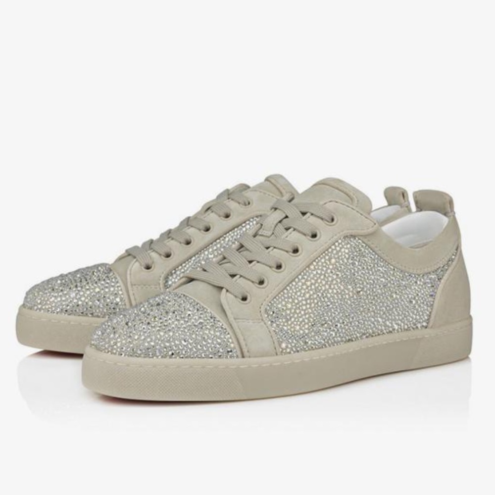 Christian Louboutin men’s LOUIS JUNIOR CRYSTAL EMBELLISHED SNEAKER 42- US 9